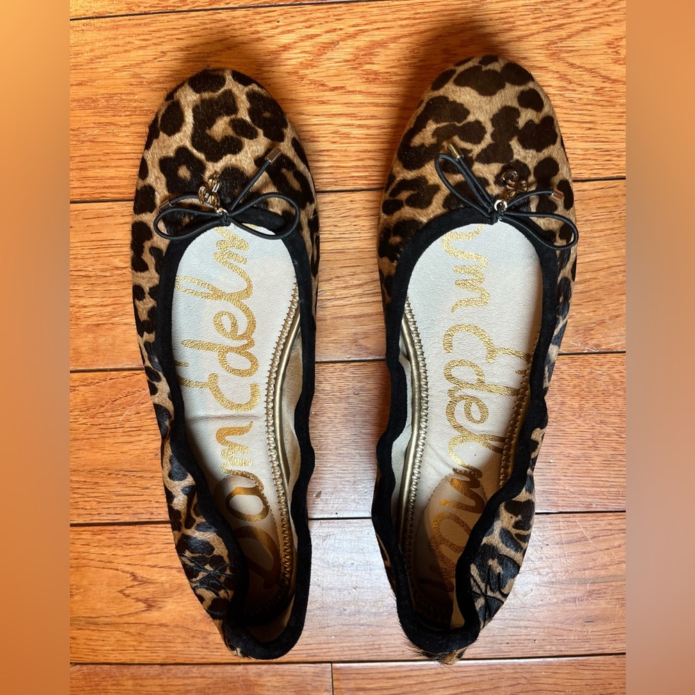 Sam Edelman Animal Print Flats with Black Trim